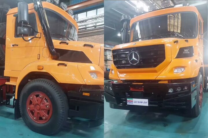 اولین تصاویر از کامیون بنز واگن هود پلاس ایران‌خودرو دیزل