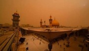 گردوخاک گسترده شهرهای زیارتی عراق را فرا گرفت