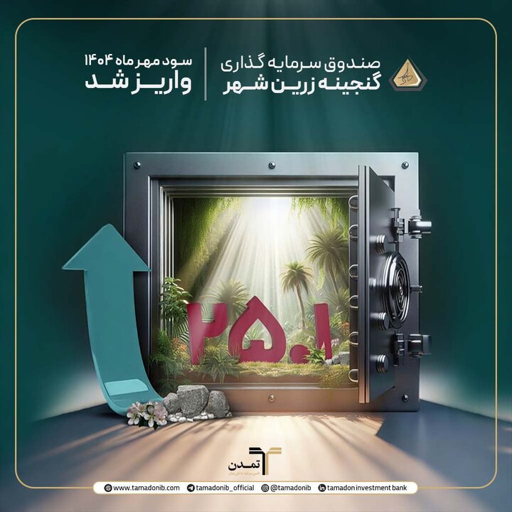 واریز سود دوره‌ مهر ماه ۱۴۰۴ صندوق گنجینه زرین شهر