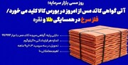 آتی گواهی کاتد مس از امروز در بورس کالا کلید می خورد