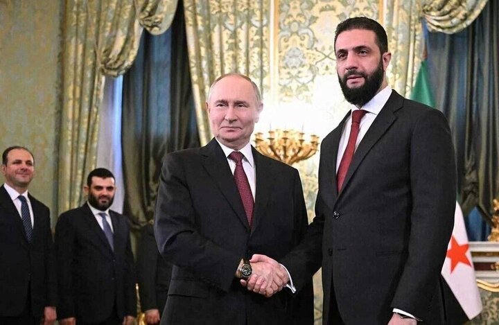 پیام تبریک پوتین به رئیس جمهور جدید سوریه