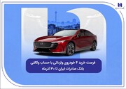 فرصت خرید ۴ خودرو با حساب وکالتی بانک صادرات ایران