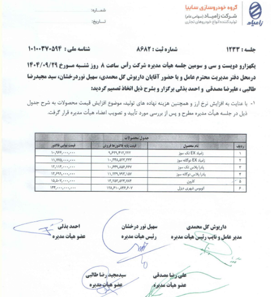 خزامیا جزئیات مالی را ویرایش کرد