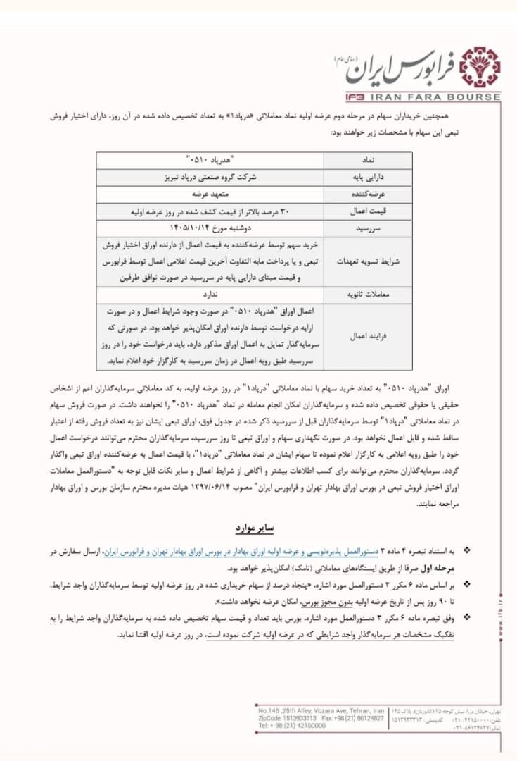 عرضه اولیه درپاد در فرابورس