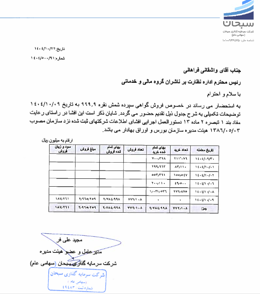 فروش گواهی سپرده شمش نقره وسبحان