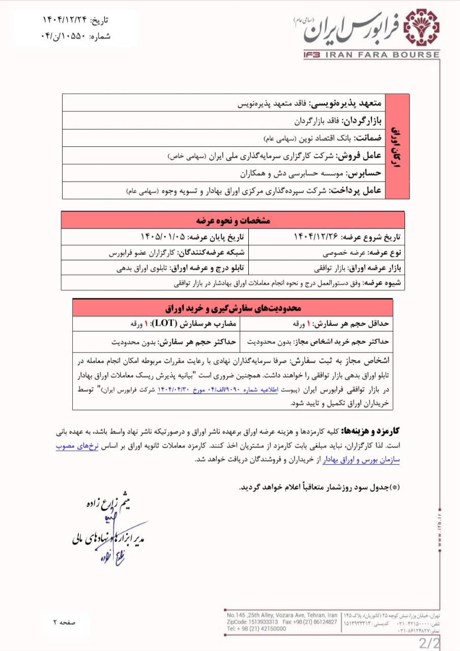 عرضه خصوصی اوراق مرابحه فن‌ افزار۰۶
