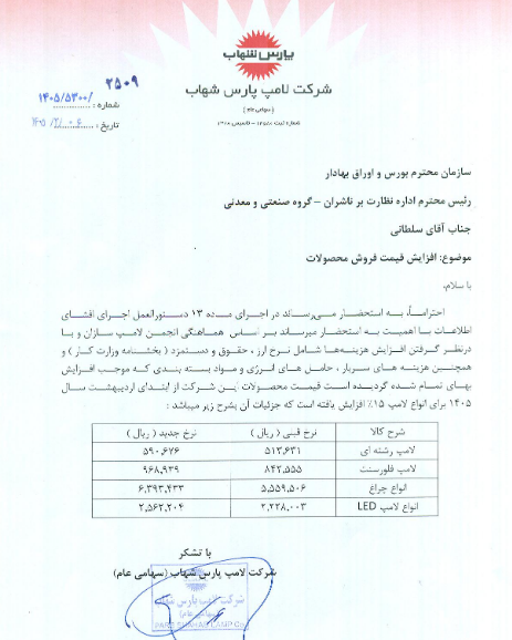 افزایش ۱۵ درصدی نرخ فروش لامپهای LED بشهاب