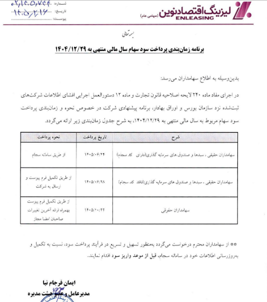 زمانبندی واریز سود ولنوین اعلام شد
