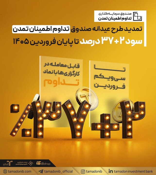 تمدید «طرح عیدانه» صندوق تداوم اطمینان تمدن تا پایان فروردین ۱۴۰۵
