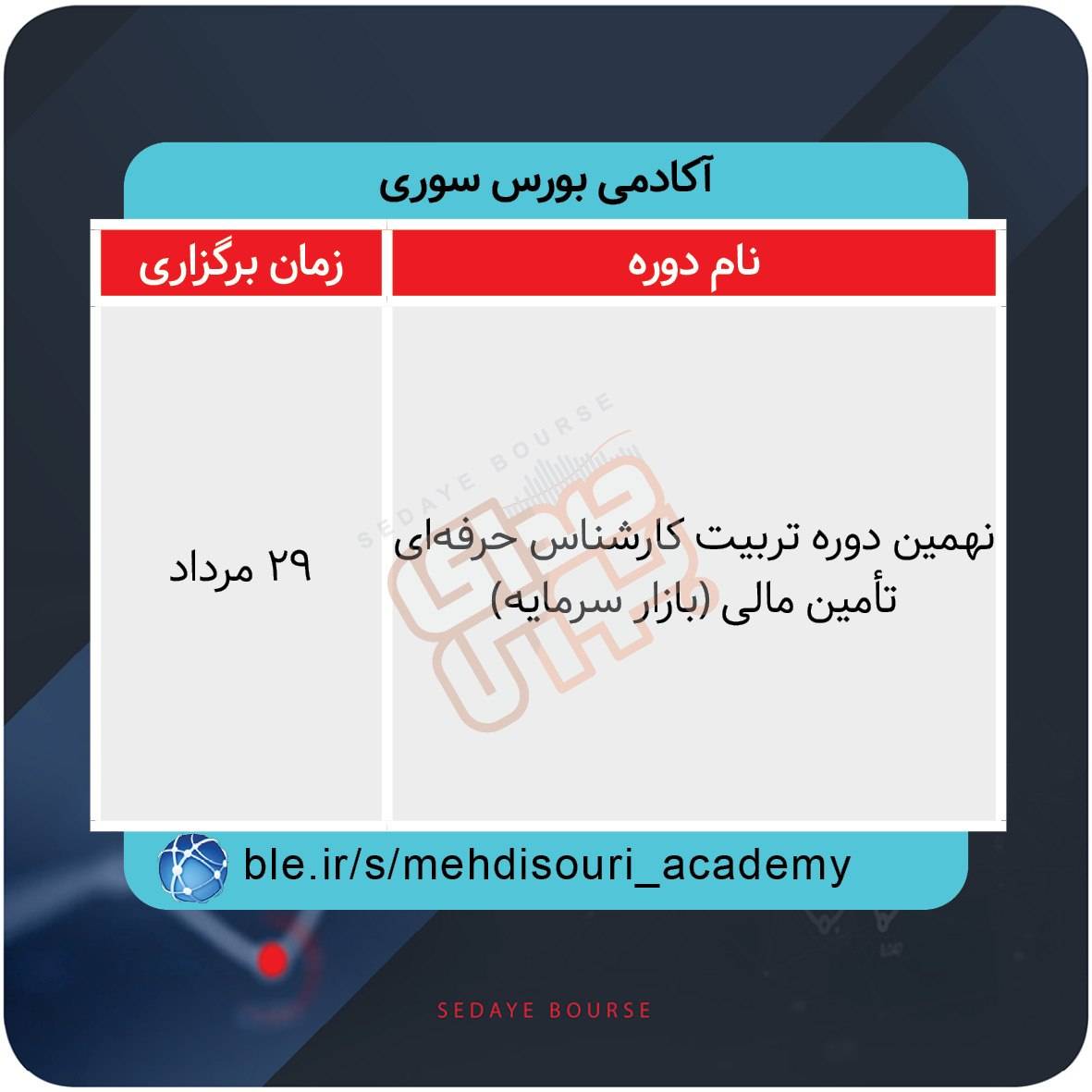 برگزاری دورههای آموزشی بازار سرمایه