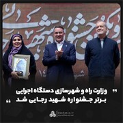 وزارت راه و شهرسازی دستگاه اجرایی برتر جشنواره شهید رجایی شد