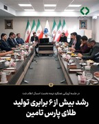 رشد بیش از ۶ برابری تولید طلای پارس تامین
